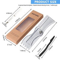 Venzina® Beard Shaper for Men, Beard Styling Tools Kit with Adjustable Beard Shaping Template, 3 Folding Razors and Barber Pencil & Many Styles Hair and Beard Stencil Guide for Perfect Line Up