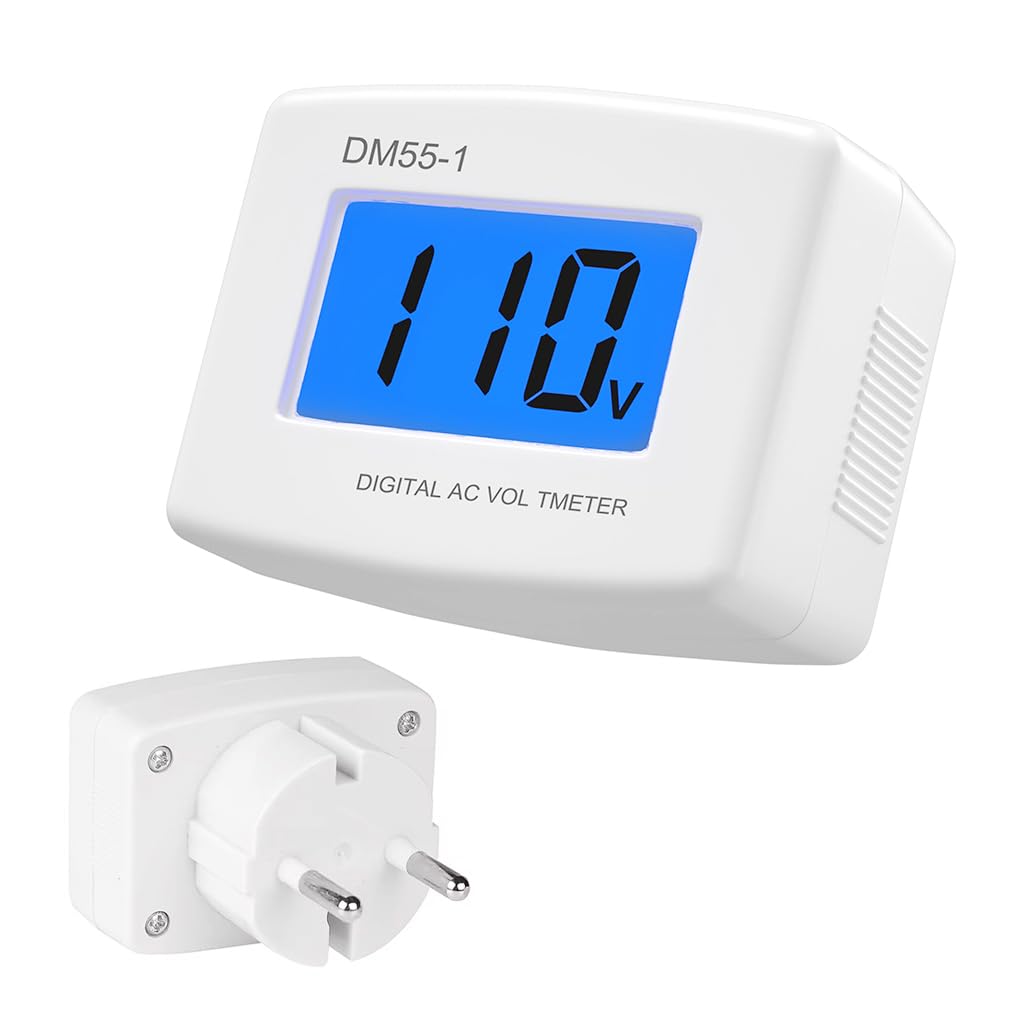 Serplex LCD Digital AV Voltage Tester for Wall Outlets featuring 80–300V Range | Safe Plug‑In Monitor for Home and RV