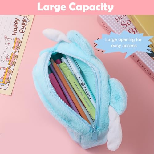 Climberty® Cartoon Pencil Pouch Cinnamoroll Case Soft Plush Zipper Stationeries Organizer School Gift Children's Day for Girls 2PCS