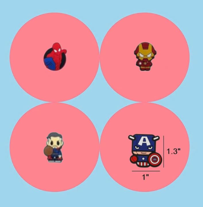 Zibuyu Shoe Charms Accessories for Sandals featuring 30PC Snap-On PVC Designs for Kids & Adults