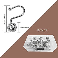 HASTHIP® 12 Pack Silver Shower Curtain Hooks Rings, Metal Rustproof Shower Hangers Rings, Household Shower Curtain Hooks for Bathroom Curtains Rods Hollow Ball Design