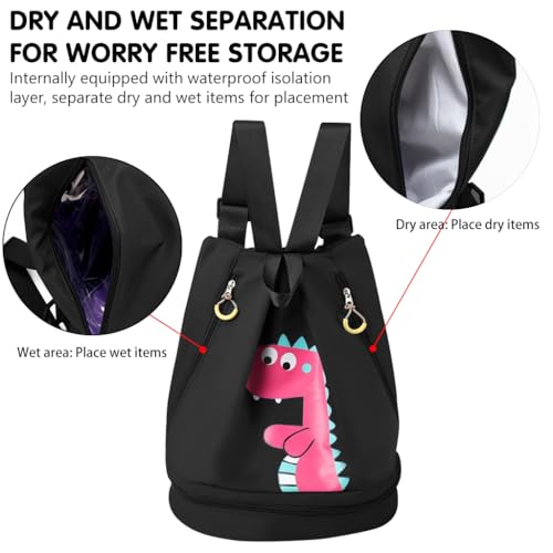 PALAY® Swimming Bag for Kids Cartoon Print Shoulder Bag for Kids Large Capacity Backpack for Boys Girls