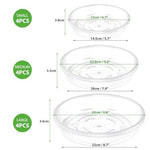 HASTHIP® 12pcs Plant Plates for Pots with Grooves, 4 Sizes Pots Drainage Tray for Plants, Reusable Round Plastic Plates for Plant Pots (6.7''/8.9''/9.8'')