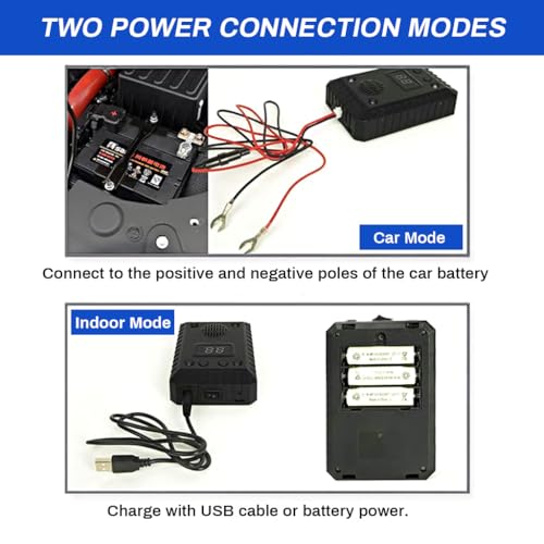 HASTHIP® Ultrasonic Car Rat Repellent for Automobiles Home with Strobe Light Dual Power Supply Rodent Repeller Protects Wires Waterproof 2PCS