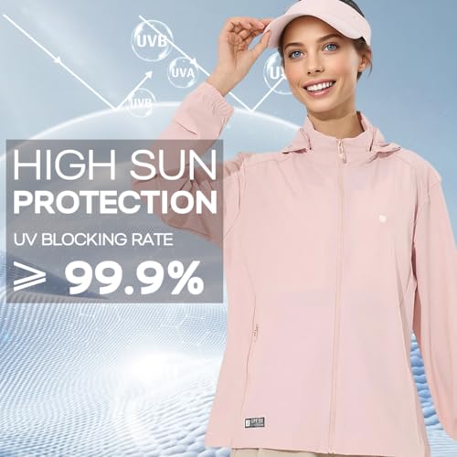 Venzina® Women's Jacket Hoodie Long Sleeve Lightweight Athletic Jacket UPF 150+ Shirts Sun Protection Clothing for Outdoor Hiking