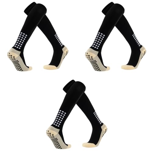 Proberos® Sport Socks Athletic Over-the-calf Rubber Anti-slip Soccer Breathable Compression Sports Indoor Training One Size for Men Women One Pair 3PCS
