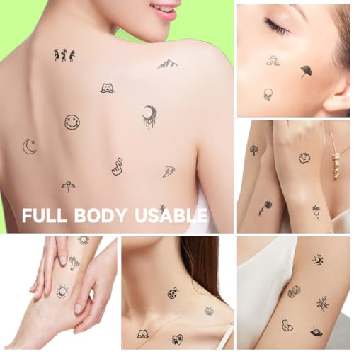 MAYCREATE® 5 Sheet Temporary Tattoo 77 Patterns Sticker Sweatproof Realistic for Kids Adults 2-Week Party Decorative for Hands Face Body 3 PCS