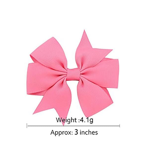 SNOWIE SOFT  20 Pcs Hair Bows for Kids Girls 3 Inch Grosgrain Ribbon Baby Girls Bow Hair Clips Alligator Hair Barrettes Hair Accessories for Infants Toddlers Kids Teens