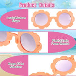 SNOWIE SOFT® 3Pcs Girls Sunglasses Kids Summer Sunglasses Round Flower Framed Sunglasses Outdoor UV Protection Beach Sunglasses for Kids 3-8 Years Old