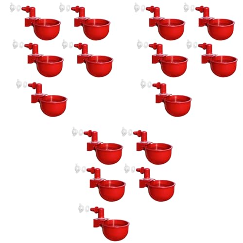 HASTHIP® 18PCS Chicken Feeder Cup Poultry Farm Equipment Drinking On Barrel Drinker Auto Refill Water Duck Water Cup for