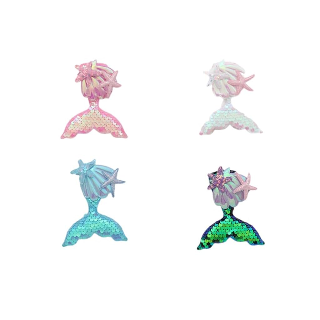 ZIBUYU® 4Pcs Mermaid Sequins Hair Clips