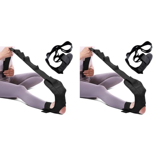 Proberos® Yoga Belt for Women Men 5 Loops Foot Stretcher Strap for Stretching Bands Exercise Fitness Rehabilitation Ligament Ankle Joint Correction Hemiplegia Training 2 PCS