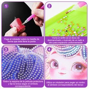 HASTHIP® Luminous Princess Diamond Art Painting Kits for Girl 5D Paint with Diamonds Pictures Gem Art Painting Kits Full Drill Diamond Dots Paintings for Beginners, 12x16inch