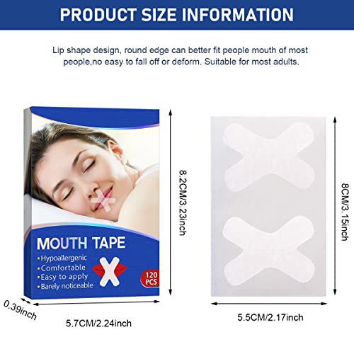 HANNEA® 120PCS Anti-snoring Tape X Shape Snore Stopper Strips Nasal Strips to Reduce Mouth Breathing Anti Snoring Strips to Improve Sleep Aids Mouth Sleep Strips