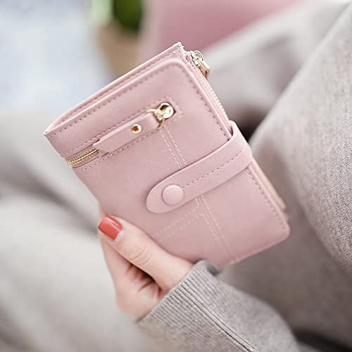 PALAY® Small Purses for Women PU Leather Bifold Wallet Card Organizer Girl Wallet Solid Color Women Purse Viberant Blue Wallet for Girls