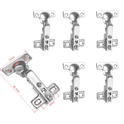 Serplex® 6pcs Inset Frameless Soft Close Hinges – 90° 3D Adjustable, Clip-On Concealed European Hinges with Screws for Kitchen, Bathroom, Closet Cabinets – Ideal for Modern Cabinets