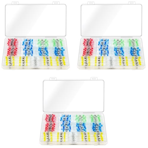 Serplex® 160PCS Heat Shrink Solder Wire Connectors Kit Solder Seal Terminal 5 Sizes Waterproof Electrical Insulation Terminal for Repairs Connections