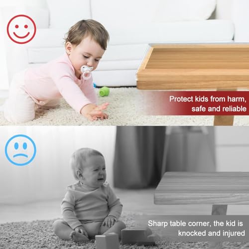 SNOWIE SOFT® 3.3Ft Transparent Corner Protector for Baby 2mm Thick Table Edge Guard Air Bubble Cushion Peel Stick Childproofing Bumper Tables Desks Cabinets Safety Products Home 3PCS