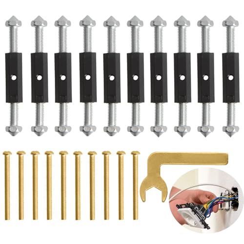 Serplex® 86 Type Wall Socket Repair Kit 86mm x Universal Electric Switch Outlet Set with 10 Nylon Insulation Pillars Screws Wrench Tool Mount Electrical Box Fix for Home Office 3 PCS