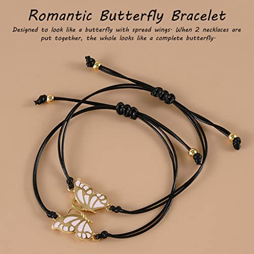 ZIBUYU® Best Friends Friendship Bracelets Friendship Bracelet Butterfly Bracelet Friendship Necklace Girlfriend Love Sisters Necklace, Girls Gift Necklace, One Pair