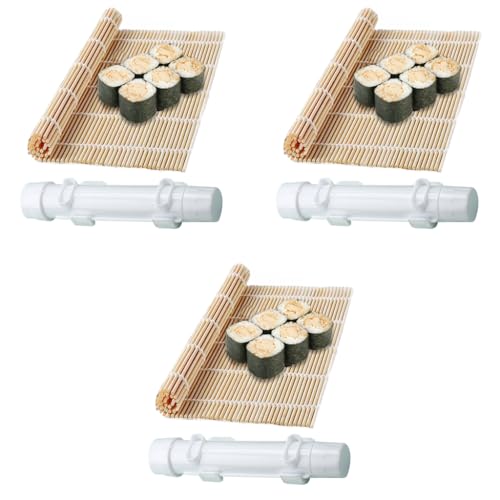 HASTHIP® Sushi Making Kit Mold for Beginners Durable Rolling Machine Roller Bazooka with Bamboo Mat 3PCS