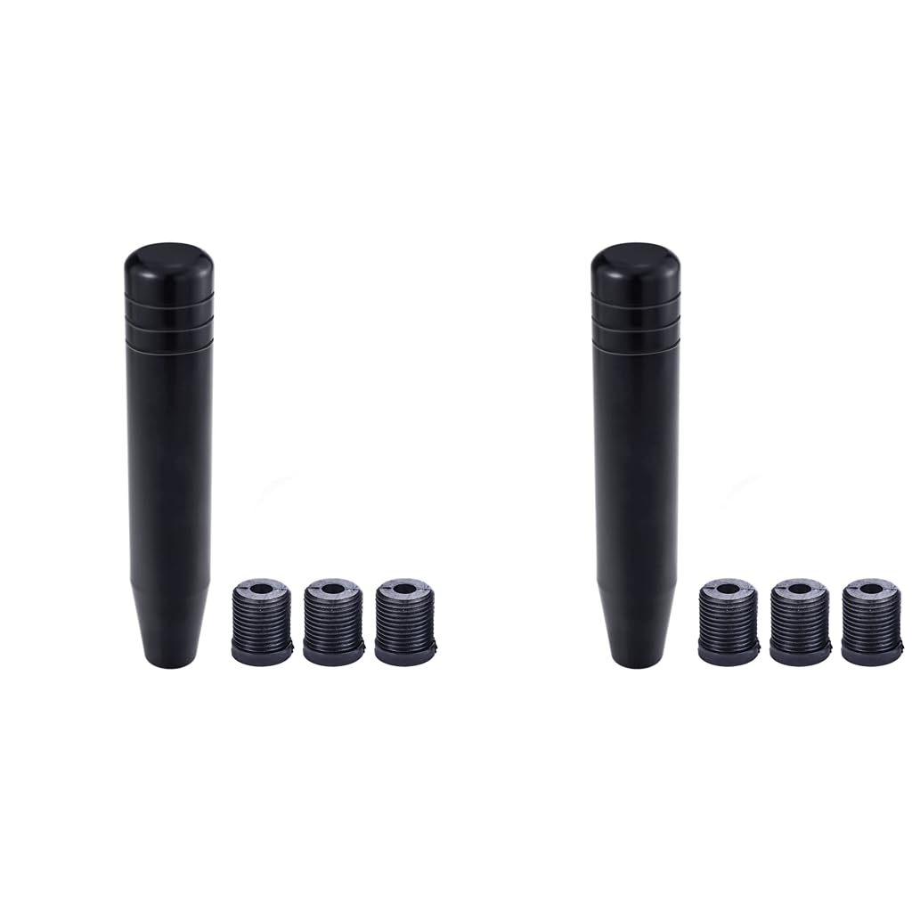 Zibuyu Car Gear Shift Knob for Manual and Automatic Vehicles with 8 10 12mm Adapters Black 7 Inch Aluminum Alloy | Set of 2