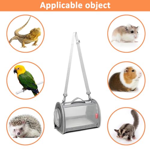 Qpets® Portable Carrier Case for Small Animal Travel Carrier Bag for Guinea Pig Breathable Carrier Cage with Handle Travel Carrier Cage for Squirrel, Hamster, Bunny, Lizard, Bird, Hedgehog