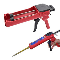 STHIRA® Application Gun Double Cartridge Gun Applicator Dual-tube Caulking Gun Labor Saving Caulk Glue Gun Sealant Gun Mastic Gun with Trigger Versatile Caulking Gun