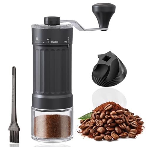 Supvox® Coffee Bean Grinder Manual Manual Burr Grinder Moka Pot Espresso Coffee Adjustable Coarse Design Conical Ceramic Burr for Espresso,Pour Over