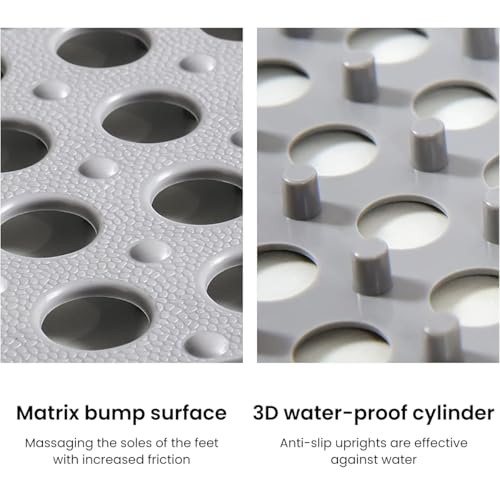 HASTHIP 9Pcs Bathroom Anti-Slip Mats 30x30cm DIY Assembly Porous Suction Cup Anti-Slip Mats Bath Tub Mat Multi Purpose Anti-Slip Mats Door Mat for Kitchen, Bathroom