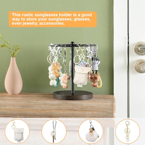 HASTHIP® Sunglasses Organizer Glasses Holder Stand Sunglass Storage Display Eyeglasses Rack for up to 12 Pairs of Eyewear Glasses for Table Dresser Desk Countertop Bedroom, Black