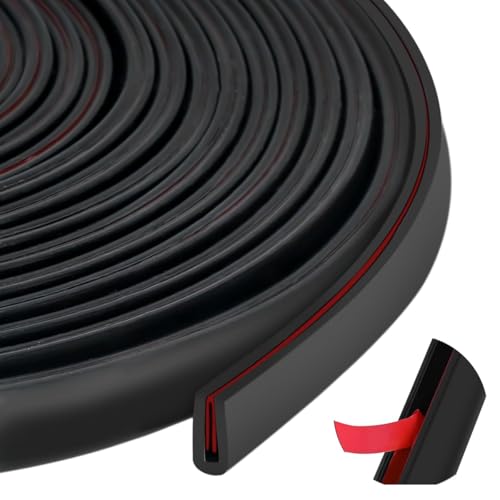HASTHIP® 2X 16.4ft Rubber Edge Trim, Cuttable EPDM Protective Board Tape with Double-Sided Self-Adhesive, Fits 0.5-2mm Metal Panels, Smooth Finish for Car, Home, Office, DIY, Black Strip