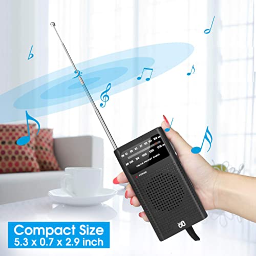 ZORBES® Portable HiFi AM FM Radio for Home Pocket Player with Speaker and 3.5mm Headphone Jack Battery Powered Easy to Use for Indoor Outdoor Emergency 3 PCS