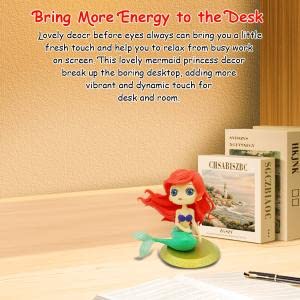HASTHIP Mermaid Desk Decor for Fairy Garden and Cake Topper featuring 4.7 in PVC Doll | Cute Gift