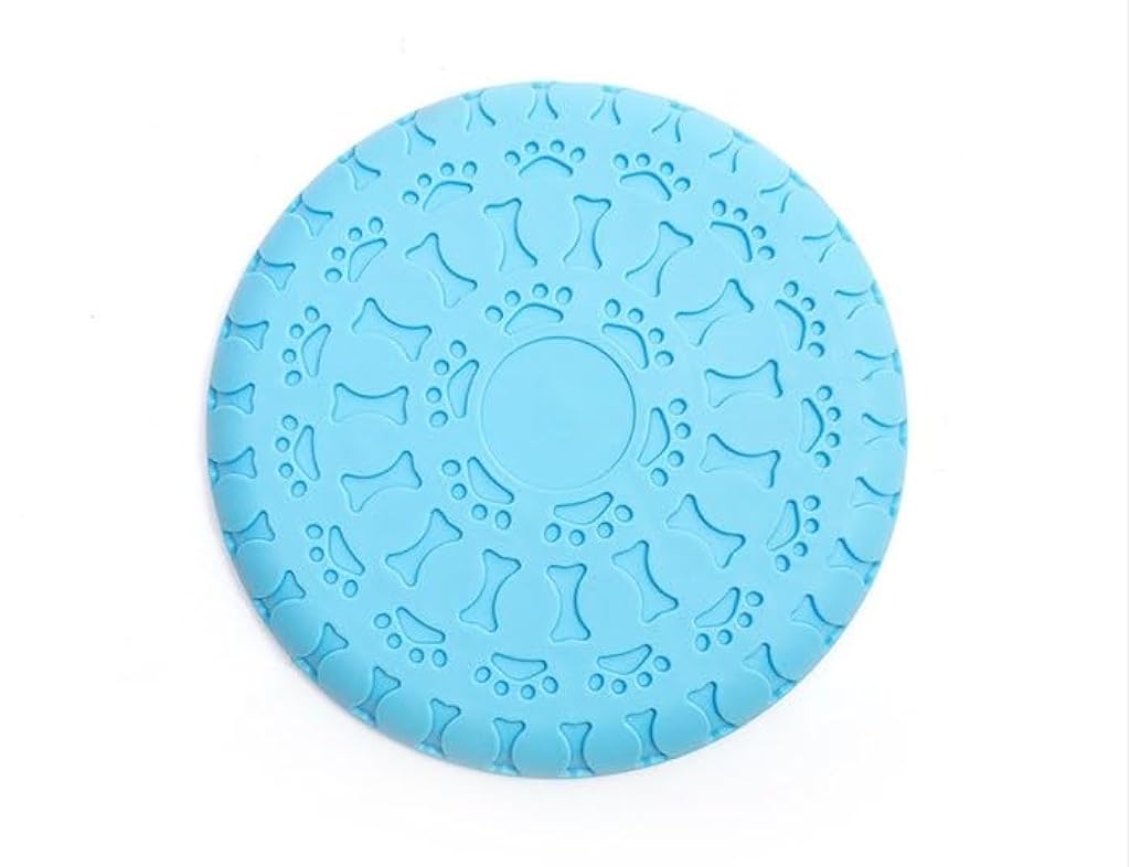 Qpets® Dog Flying Disc Toy 11'' Dog Toss-and-retrieve Round Disc Toy TPR Disc Toy Teething Toy Interactive Game Dog Toy, Blue