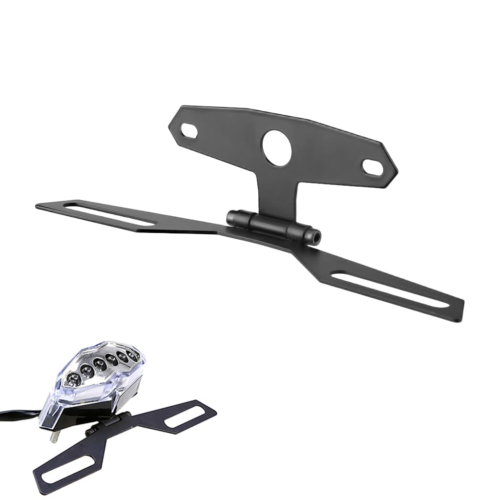 STHIRA Folding Motorcycle Tail Light Mount Bracket for Rear Fender Use | Adjustable License Plate Holder