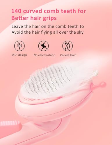 Qpets® Hair Brush for Dog and Cat, Dog Brush for Hair, Cat Comb, Dog Hair Brush, Dog Comb, Cat Brush for Hair Grooming, Self-Cleaning Brush for Removes, Short or Long Haired Cats