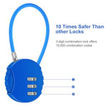 HASTHIP® 2Pcs Luggage Number Lock - 3 Digit Zinc Alloy Combination Lock Padlock, Outdoor Waterproof Padlock for School Gym Locker, Sports Locker, Fence, Toolbox, Gate, Case, Hasp Storage (Black&Blue)