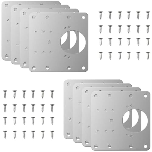 Serplex® 16Pcs Cabinet Hinge Repair Plate,Stainless Steel Hinge Repair Plate with Mounting Screws,Kitchen Cabinet Door Fixing Bracket Kit for Protecting Wooden Kitchen Door