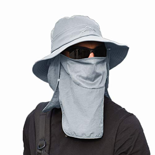 GUSTAVE Sun Protection Fishing Cap for Outdoor Use with Removable Neck Flap and 3PCS Set