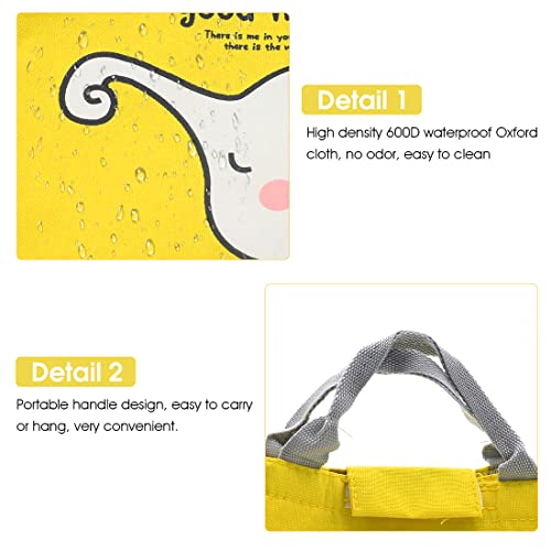 ZIBUYU® Lunch Bag Pouch Cartoon Print Waterproof Pouch Bag Insulated Tiffin Bag Oxford Cloth Lunch Box Bag Travel Lunch Pouch Thermal Bags for Adults Kids Lunch Box Bag - Yellow Elephant