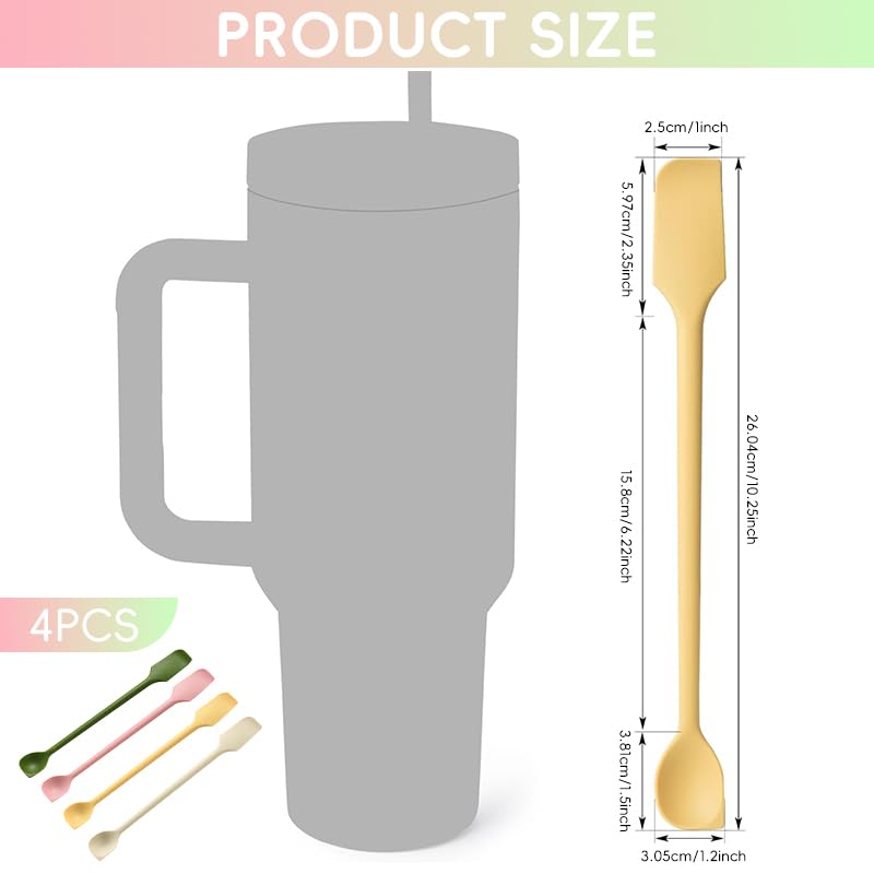 Supvox Kitchen Spatula Set 4Pcs for Baking with Dual‑Head Design and BPA‑Free Silicone 10 in | 4 Color Options