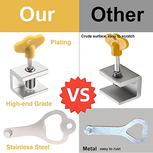 SNOWIE SOFT® 16Pcs Sliding Window Key Locks, Security Window Lock Aluminum with Key, Window Stoppers for Slide Door, Adjustable Security Locks, for Kids Room Hung Security Lock Stoppers, Silver