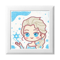 PATPAT® DIY Diamond Painting Wall Decor Frozen Princess Elsa Diamond Art Painting Kit with Color Diamond Packs, Diamond Pick Up Pen, Glue Clay, Diamond Tray, 7.2''*7.2'', With Frame