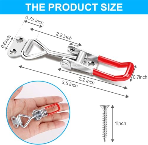 Serplex® 18PCS Toggle Clamp Latch With Lock Hole Adjustable 330Lbs Holding Capacity Heavy Duty Quick Release Pull For Lid Jig Cabinet Tool Box Case
