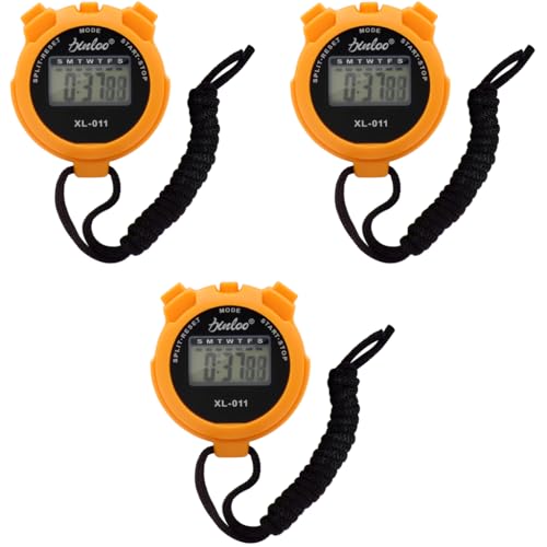 Optifit® Digital Stopwatch Timer 1100s LCD with Alarm Clock Time Display Press Button Control for Coaches Teacher Trainer 3 PCS