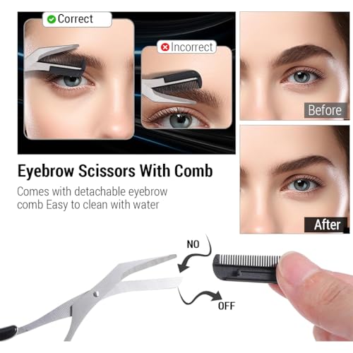 MAYCREATE Eyebrow Trimmer Kit Set of 6Pcs Eyebrow Grooming Kit Includes Eyebrow Trimmer Eyebrow Brush Trimmer Eyebrow Razor Eyebrow   Brush Tweezer Beginners Makeup Tools for Women Men