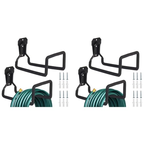 Serplex® 4PCS Heavy Duty Hose Hanger Garden Storage Metal Water Holders for Outside Wall Mount Reel Stand 110lbs Loading Capacity Max 150ft