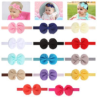 GUSTAVE® 14pcs Stretchy Chiffon Hair Wrap Baby Bows Headbands & Accessories for Baby Girls, Newborn, Infant, Toddlers, Kids