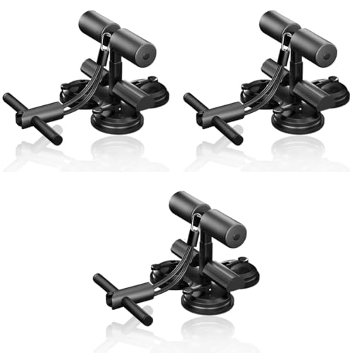 Proberos® Sit up Bar with Triple Strong Suction Base Adjustable Height Detachable Resistance Band Puller Portable Fitness Device for Abs Core Upper Body Workout Home Exercise Equipment 3 PCS